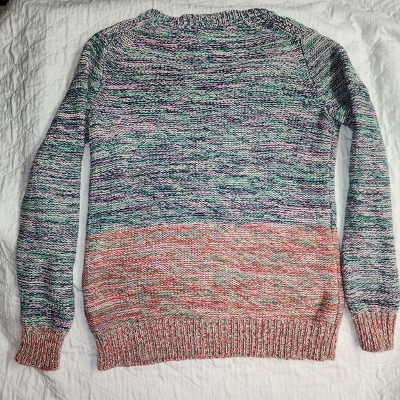 Madewell Sweater Small V-Neck Pullover Multicolor Rainbow Ombre Womens Boho - Picture 10 of 10